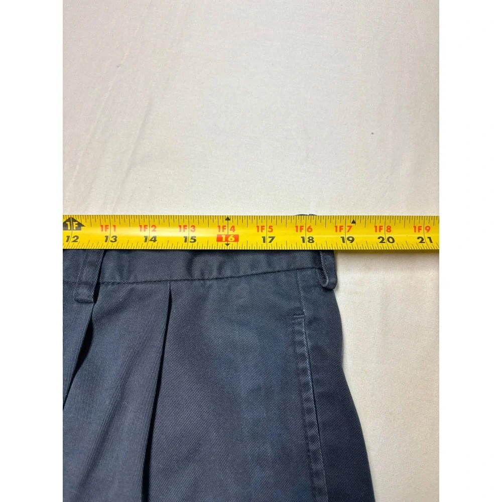 Brooks Brothers Elliot Advantage Chino Navy Blue Pleated Cuffed Pants 38x30